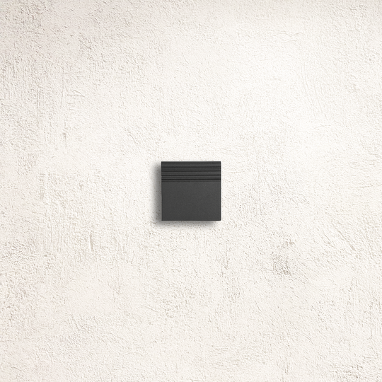 Winckelmans Unglazed Black 5 x 5cm Step Edge Strip porcelain mosaic face