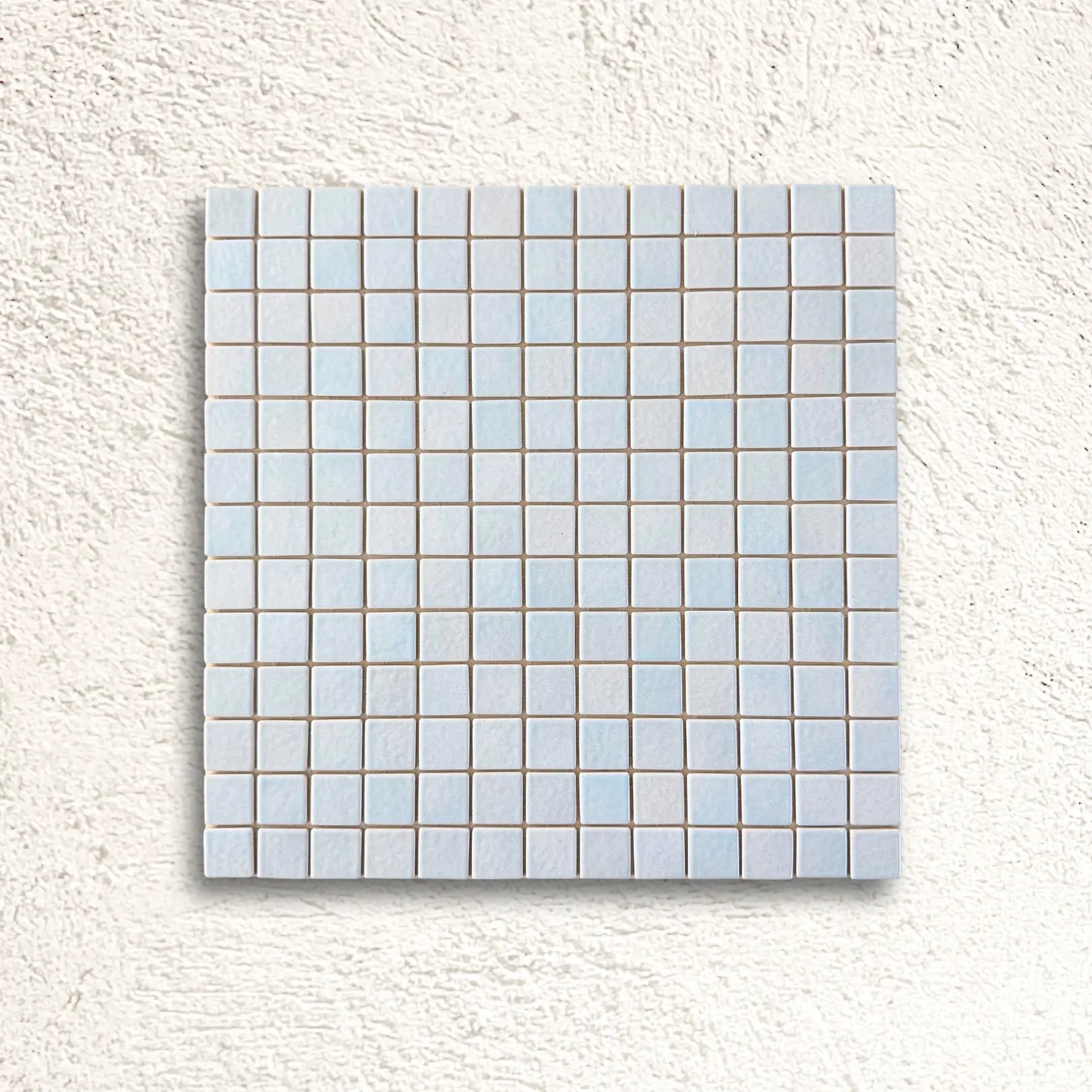 Harmonie Scilly 25 x 25mm crystal porcelain mosaic sheet face in pale sea blue gloss