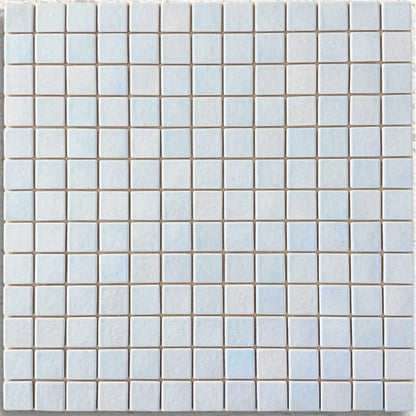 Harmonie Scilly 25 x 25mm crystal porcelain mosaic sheet face in pale sea blue gloss