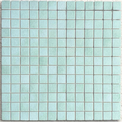 Harmonie Lotus 25 x 25mm crystal porcelain mosaic sheet face in blush lotus pink gloss