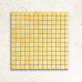 Harmonie Genet 25 x 25mm crystal porcelain mosaic sheet face in broom yellow gloss