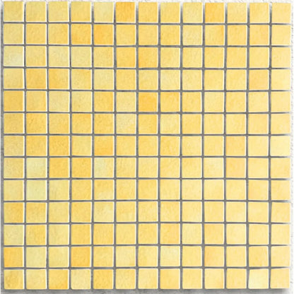 Harmonie Genet 25 x 25mm crystal porcelain mosaic sheet face in broom yellow gloss
