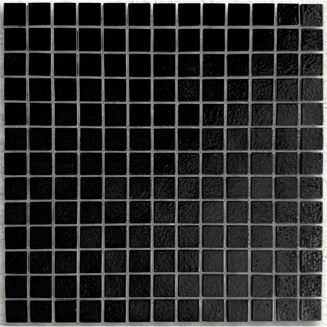 Harmonie Prunelle 25 x 25mm crystal porcelain mosaic sheet face in deep sloe purple gloss
