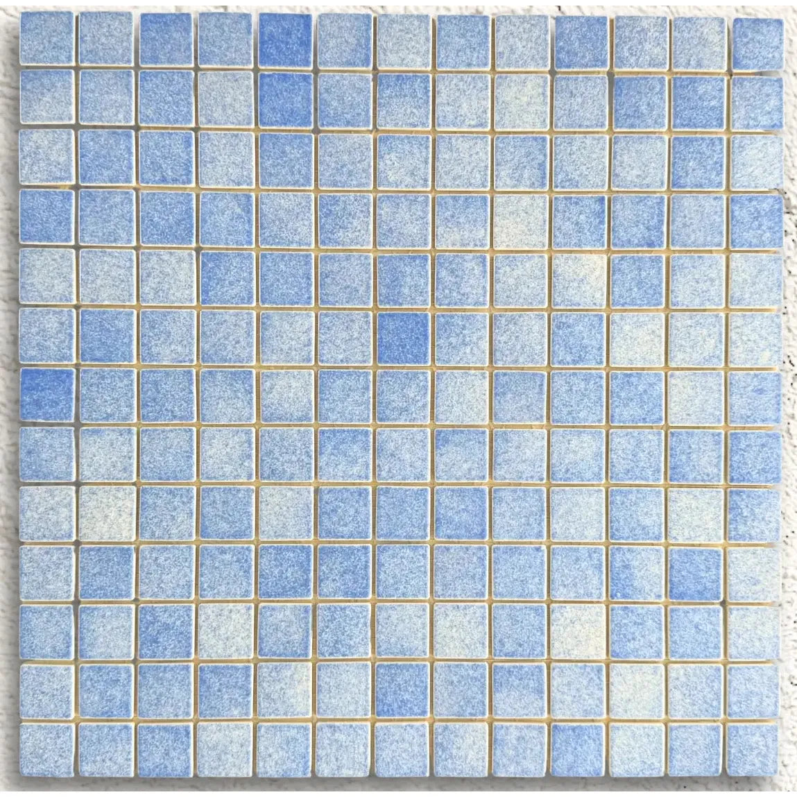 Harmonie Lavande 25 x 25mm crystal porcelain mosaic sheet face in soft lavender purple gloss