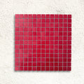 Harmonie Pivoine 25 x 25mm crystal porcelain mosaic sheet face in peony pink gloss