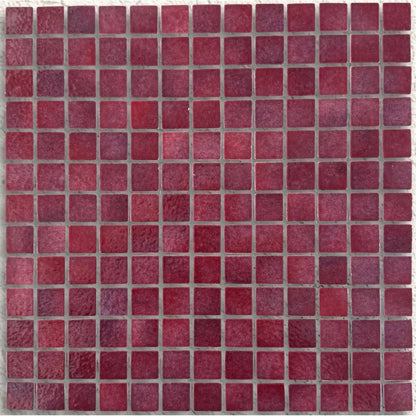 Harmonie Quetsche 25 x 25mm crystal porcelain mosaic sheet face in damson plum gloss