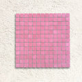Harmonie Fuchsia 25 x 25mm crystal porcelain mosaic sheet face in vivid fuchsia pink gloss