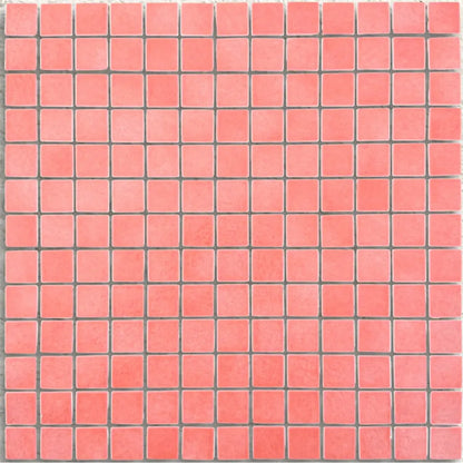 Harmonie Zinnia 25 x 25mm crystal porcelain mosaic sheet face in warm orange gloss