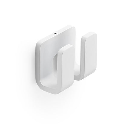 Outline Double Robe Hook in White - Origins Living