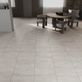 Eternity Grey 30 x 60cm concrete-effect porcelain floor and wall room setting