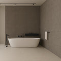 Eternity Dark Grey 30 x 60cm concrete-effect porcelain floor and wall room setting