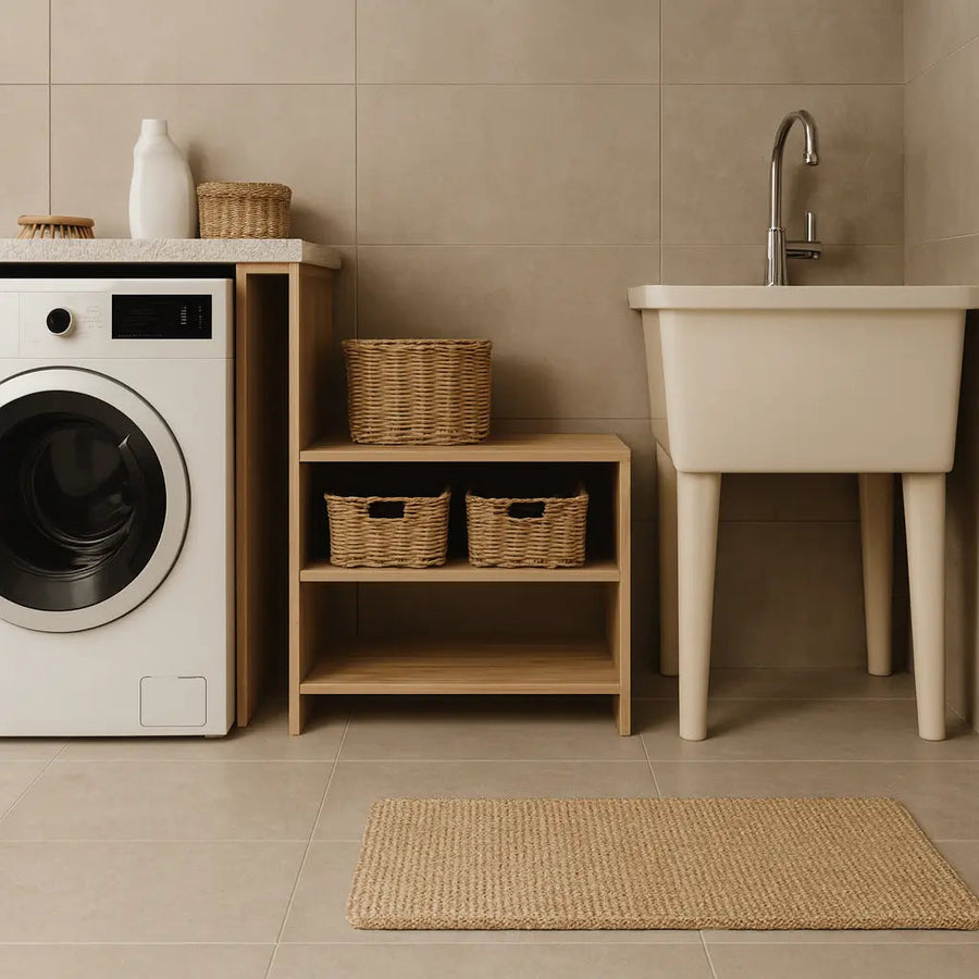 Eternity Marfil 30 x 60cm concrete-effect porcelain room setting