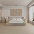 Eternity Marfil 60 x 60cm concrete-effect porcelain room setting