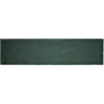Belgravia Verde Gloss deep green ceramic tile face detail