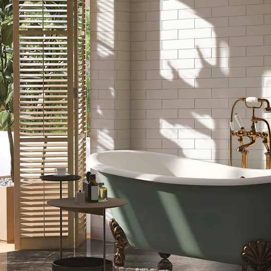Metro Plus Cream Gloss Flat 10 x 30cm Ceramic Tile