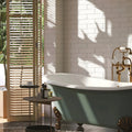 Metro Plus Cream Gloss Flat 10 x 30cm glazed ceramic metro tile room setting