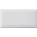 Metro White Matt Bevelled 10 x 20cm glazed ceramic metro tile face