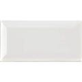 Metro White Gloss Bevelled 10 x 20cm glazed ceramic metro tile face