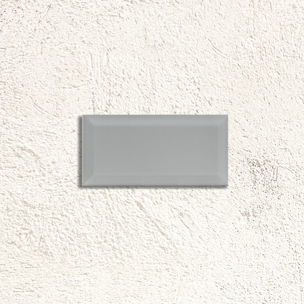 Metro Grey Gloss Bevelled 10 x 20cm glazed ceramic metro tile face