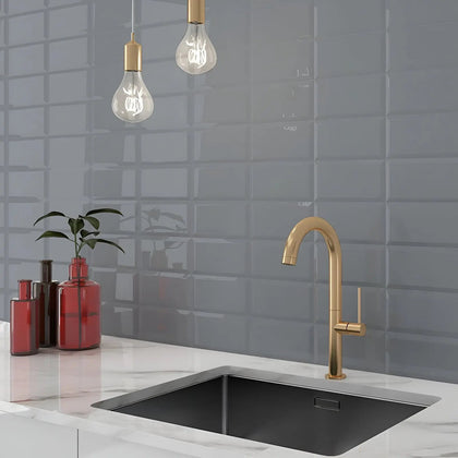 Grey Gloss Bevelled 10 x 20cm