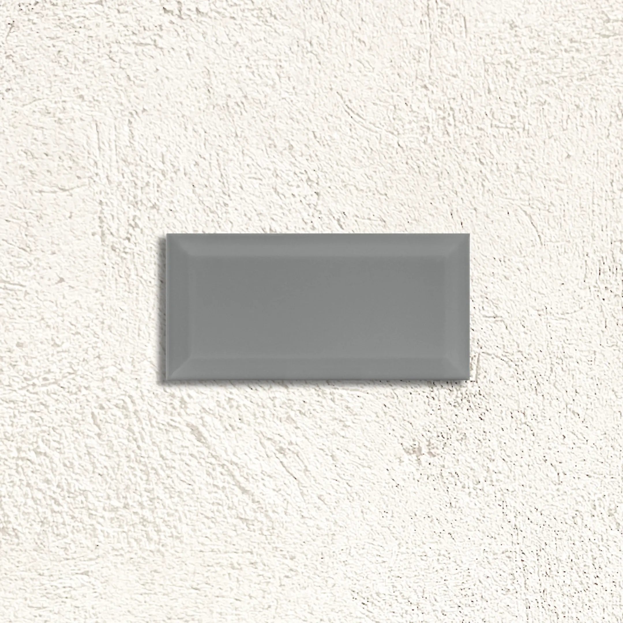 Metro Dark Grey Gloss Bevelled 10 x 20cm glazed ceramic metro tile face
