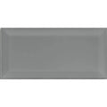 Metro Dark Grey Gloss Bevelled 10 x 20cm glazed ceramic metro tile face
