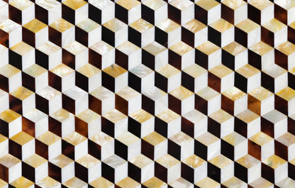 3d Golden Cube Panel - Hyperion Tiles