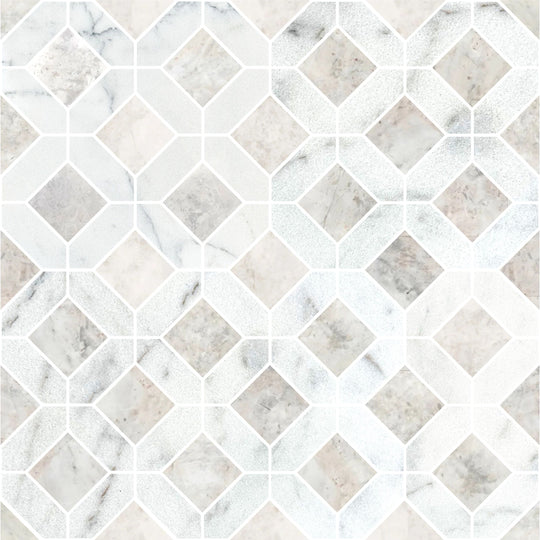 Carrara White - Nimbus Honed Marble Window Mosaic Wall & Floor Tile