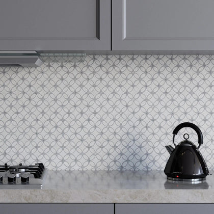 Carrara White - Platinum Grey Tumbled