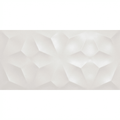 White ceramic tile with raised geometric hexagonal pattern 3d diamond white matt finish
