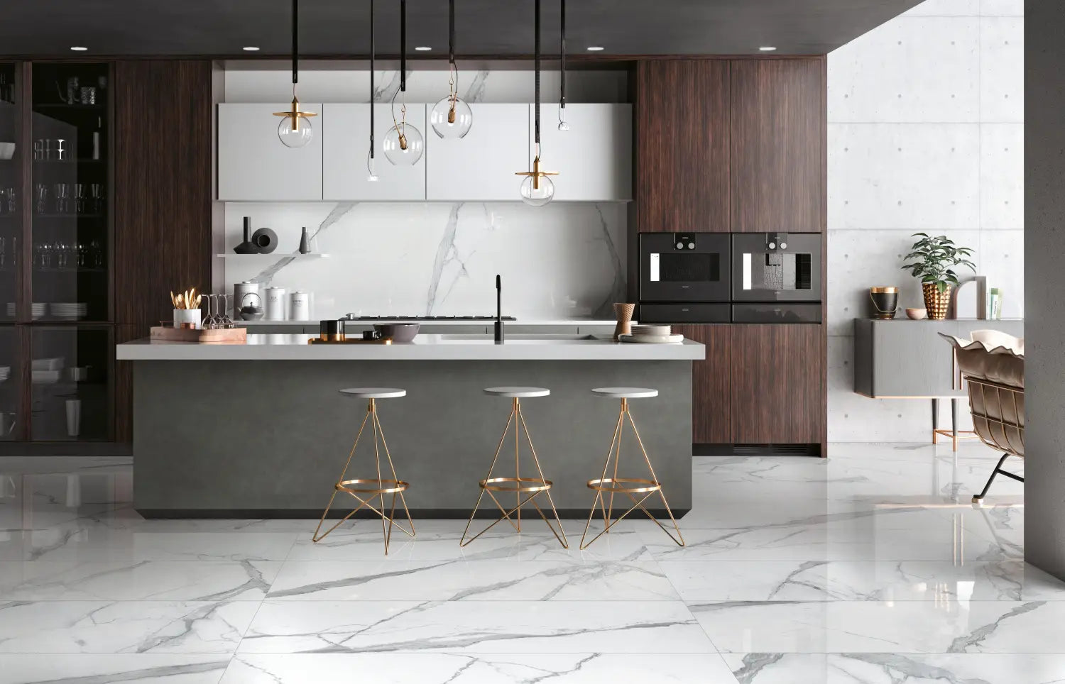 Cosmopolitan Stauario Extra Lappato porcelain polished floor and wall tiles from Hyperion Tiles