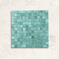 Niebla Giava 33.3 x 33.3cm green glass mosaic tile face