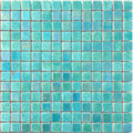 Niebla Mix-Iris Indo 33.3 x 33.3cm green iridescent glass mosaic tile face