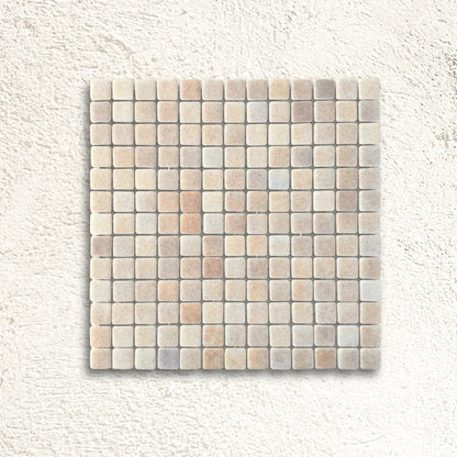 Niebla Carpatos Anti-Slip 33.3 x 33.3cm beige glass mosaic tile face