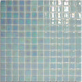Abalon Celeste pale sky blue 25mm glass mosaic tile sheet face detail