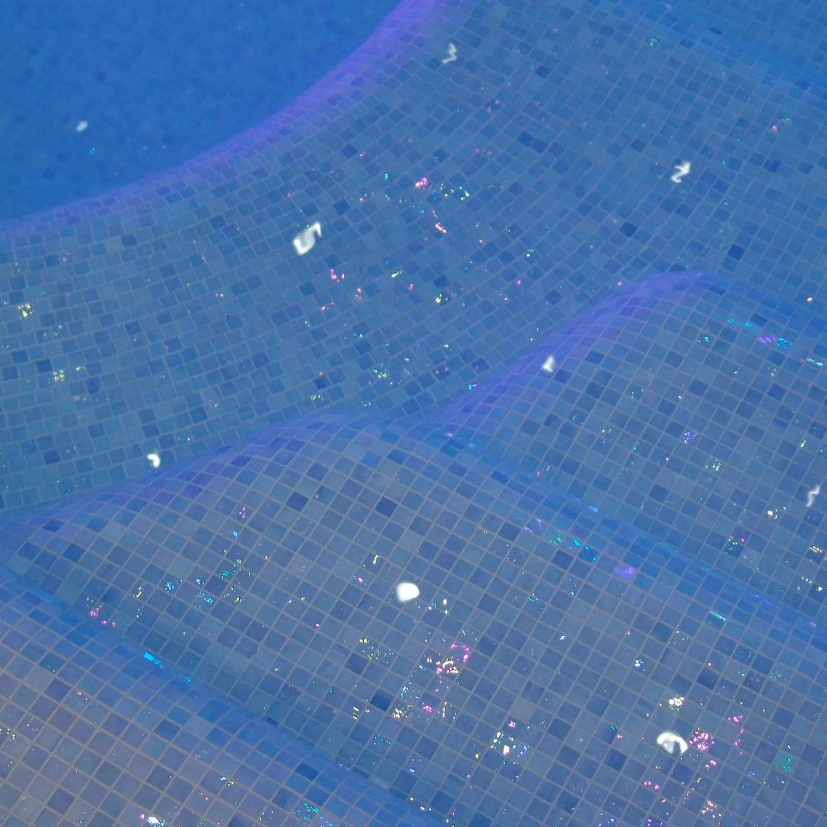 
Abalon Cerulean mid blue glass mosaic tiles in a bathroom setting