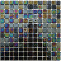 Abalon Abyss deep blue 25mm glass mosaic tile sheet face detail