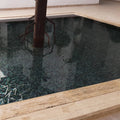 Abalon Abyss deep blue glass mosaic tiles in a bathroom setting
