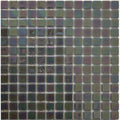Abalon Pewter warm grey 25mm glass mosaic tile sheet face detail