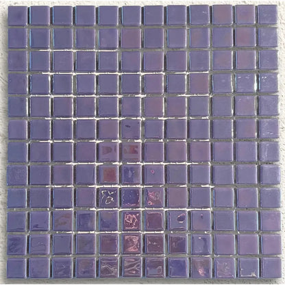Iridis Acquaris Lila 31.6 x 31.6cm glass mosaic iridescent tile face