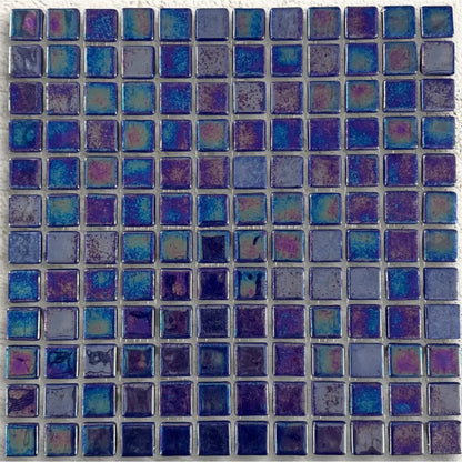 Iridis Acquaris Jacinto 31.6 x 31.6cm glass mosaic iridescent tile face