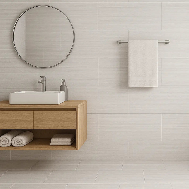 Marmor Antica Snow 30 x 60cm matt marble-effect porcelain tile room setting