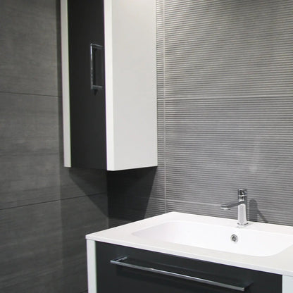 District Marengo 45 x 90cm porcelain concrete effect tile room setting