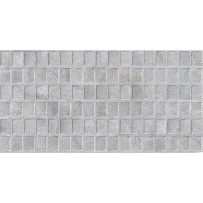 Dover Gris Deco 45 x 90cm porcelain stone effect decorative tile face