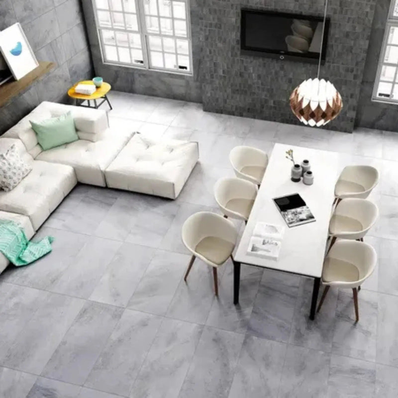 Dover Gris Deco 45 x 90cm porcelain stone effect decorative tile room setting