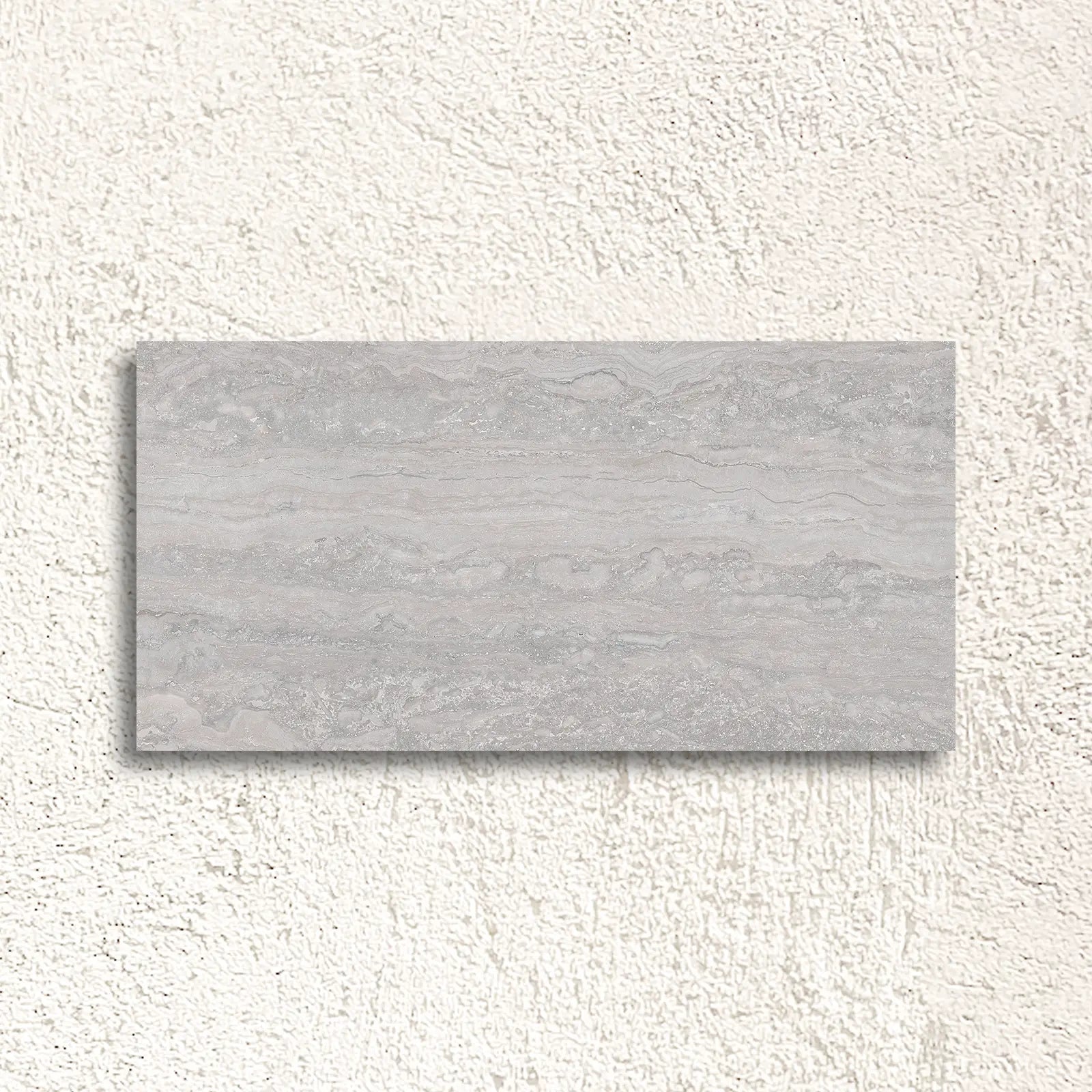 Palatino Silver 45 x 90cm glazed porcelain stone effect tile face