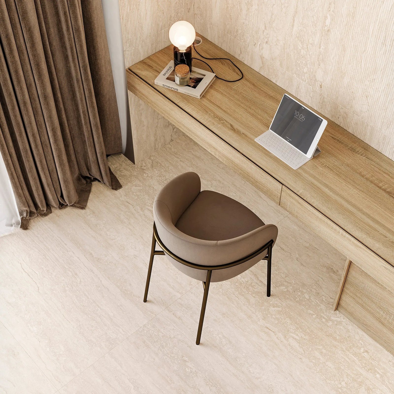 Palatino Ivory Deco 45 x 90cm Porcelain Tile – close-up detail