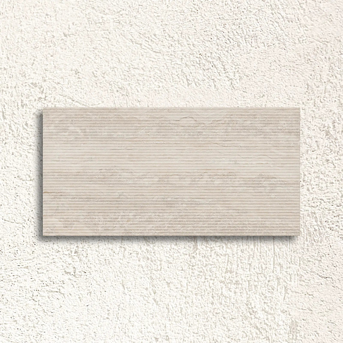 Palatino Natural Deco 45 x 90cm fluted stone effect porcelain tile face