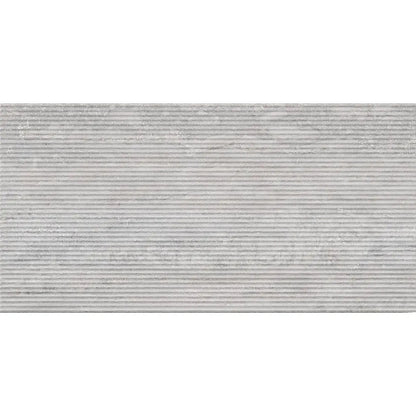 Palatino Silver Deco 45 x 90cm fluted stone effect porcelain tile face