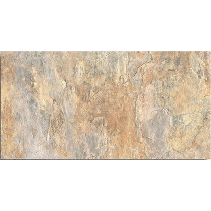 Ardesia Ocre 32x62.5cm riven slate effect porcelain tile face detail